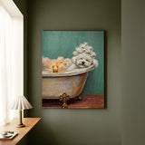 "Spa Day" - Bichon Frise Vertical Canvas - Dog Lover Wall Art