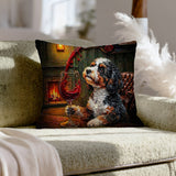 "Wine & Woof" - Bichon Frise Pillow Cover - Dog Lover Home Decor