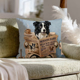 "Morning Business" - Border Collie Throw Pillow - Dog Lover Home Decor