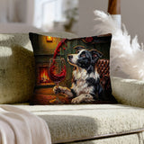 "Wine & Woof" - Border Collie Pillow Cover - Dog Lover Home Decor