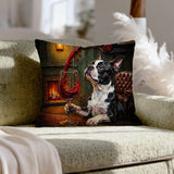 "Wine & Woof" - Boston Terrier Pillow Cover - Dog Lover Home Decor