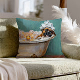 "Spa Day" - Boxer Throw Pillow - Dog Lover Wall Art Home Decor