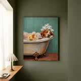 "Spa Day" - Brittany Spaniel Vertical Canvas - Dog Lover Wall Art