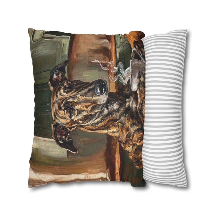 "Before Coffee" - Greyhound Throw Pillow - Dog Lover Home Decor