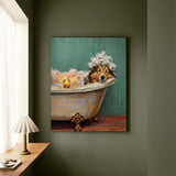 "Spa Day" - Shetland Sheepdog Vertical Canvas - Dog Lover Wall Art
