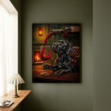 "Wine & Woof" - Cane Corso Vertical Canvas - Dog Lover Wall Art