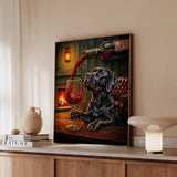"Wine & Woof" - Cane Corso Vertical Framed Canvas - Dog Lover Wall Art