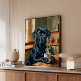 "Before Coffee" - Cane Corso Vertical Framed Canvas - Dog Lover Wall Art