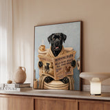 "Morning Business" - Cane Corso Vertical Framed Canvas - Dog Lover Wall Art