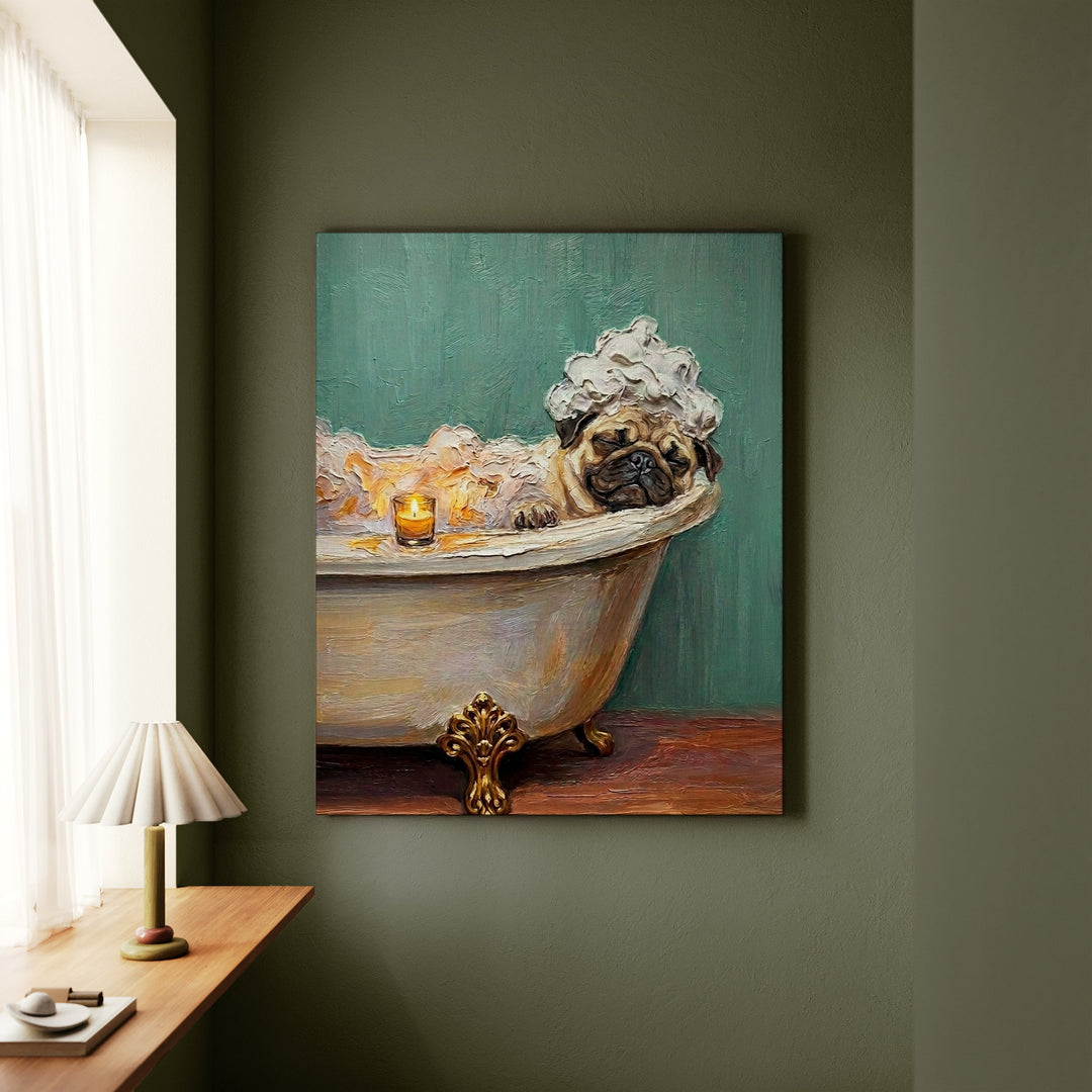 Pug Spa Day Canvas