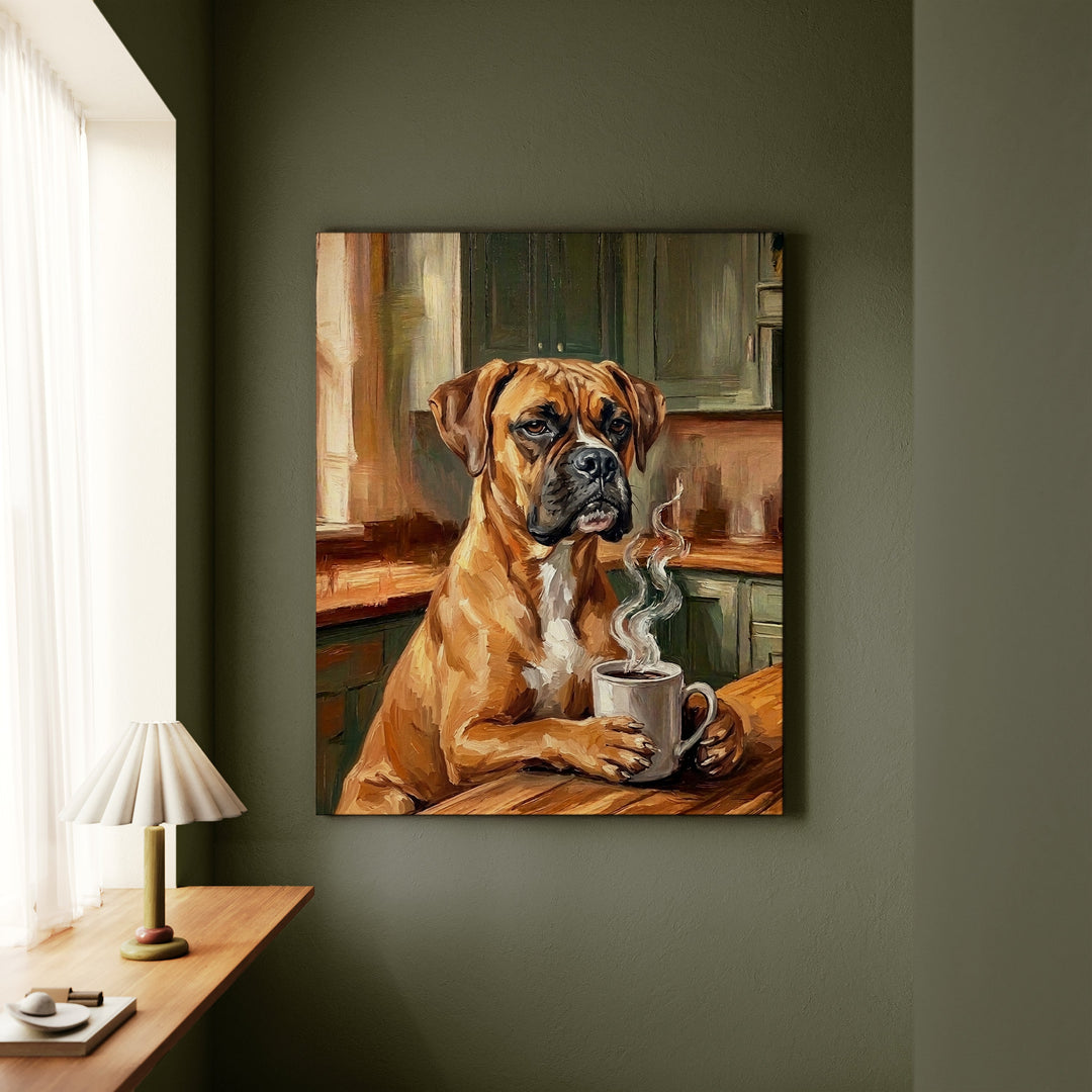 Boxer Before Coffee Canvas