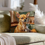 "Before Coffee" - Chihuahua Pillow Cover - Dog Lover Home Decor