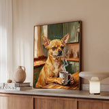 "Before Coffee" - Chihuahua Vertical Framed Canvas - Dog Lover Wall Art