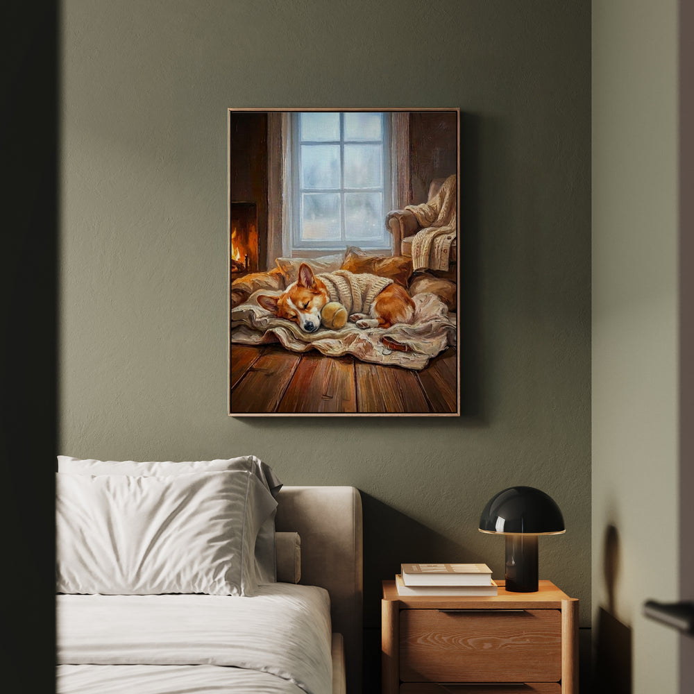 Corgi Calm Memories Framed Canvas