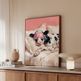 "Beauty Sleep" - Cow Vertical Framed Canvas - Spirit Animal Wall Art