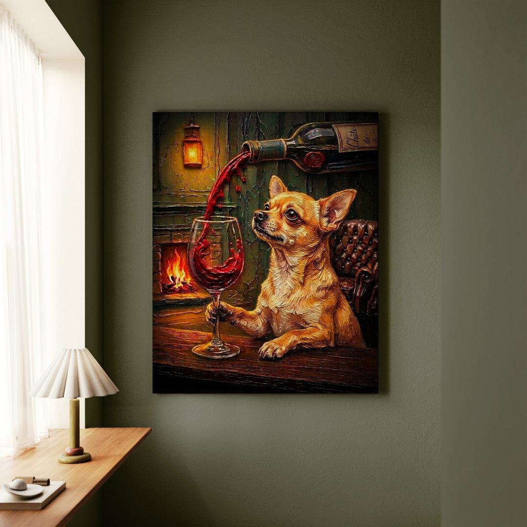 Chihuahua Wine & Woof Canvas