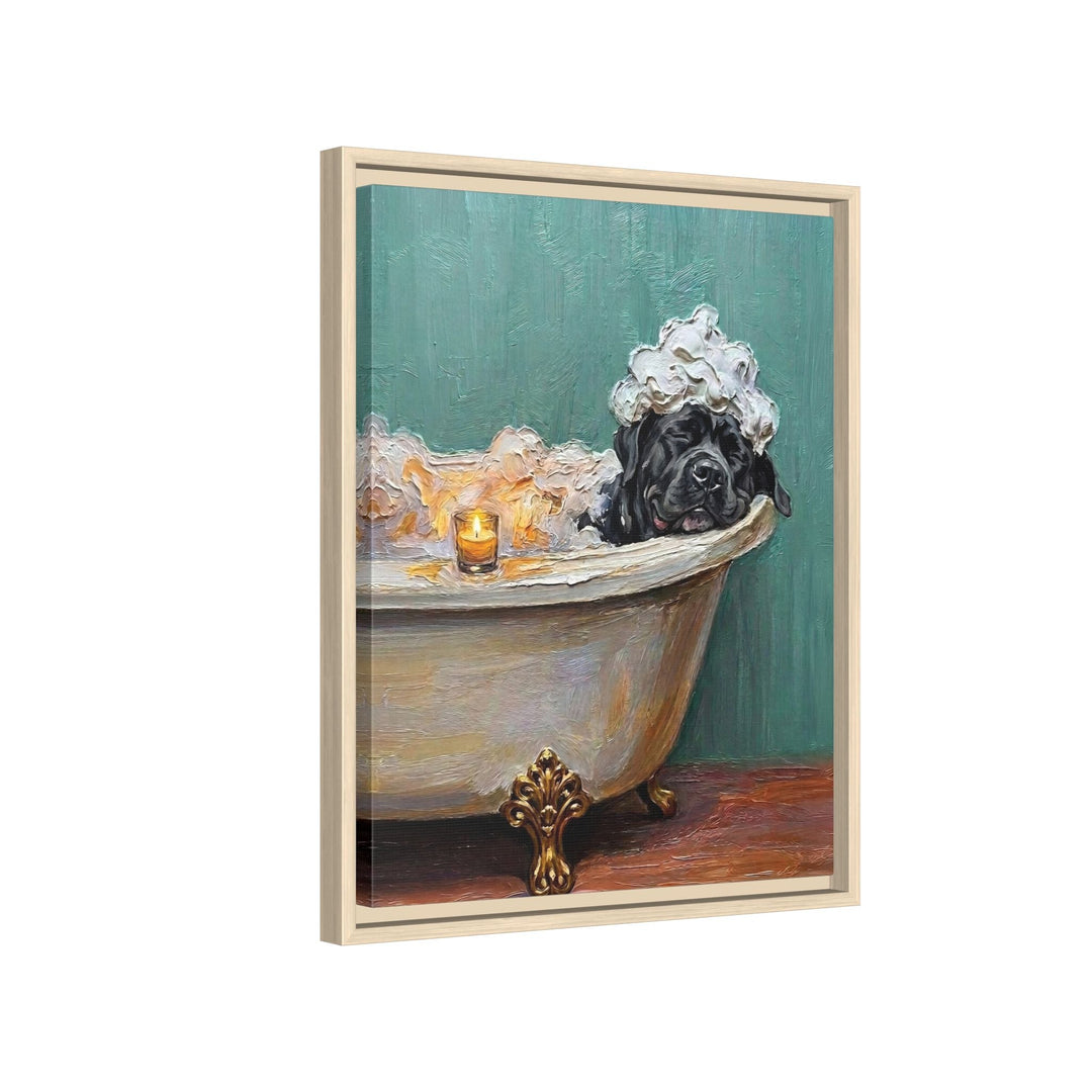 "Spa Day" - Cane Corso Vertical Framed Canvas - Dog Lover Wall Art