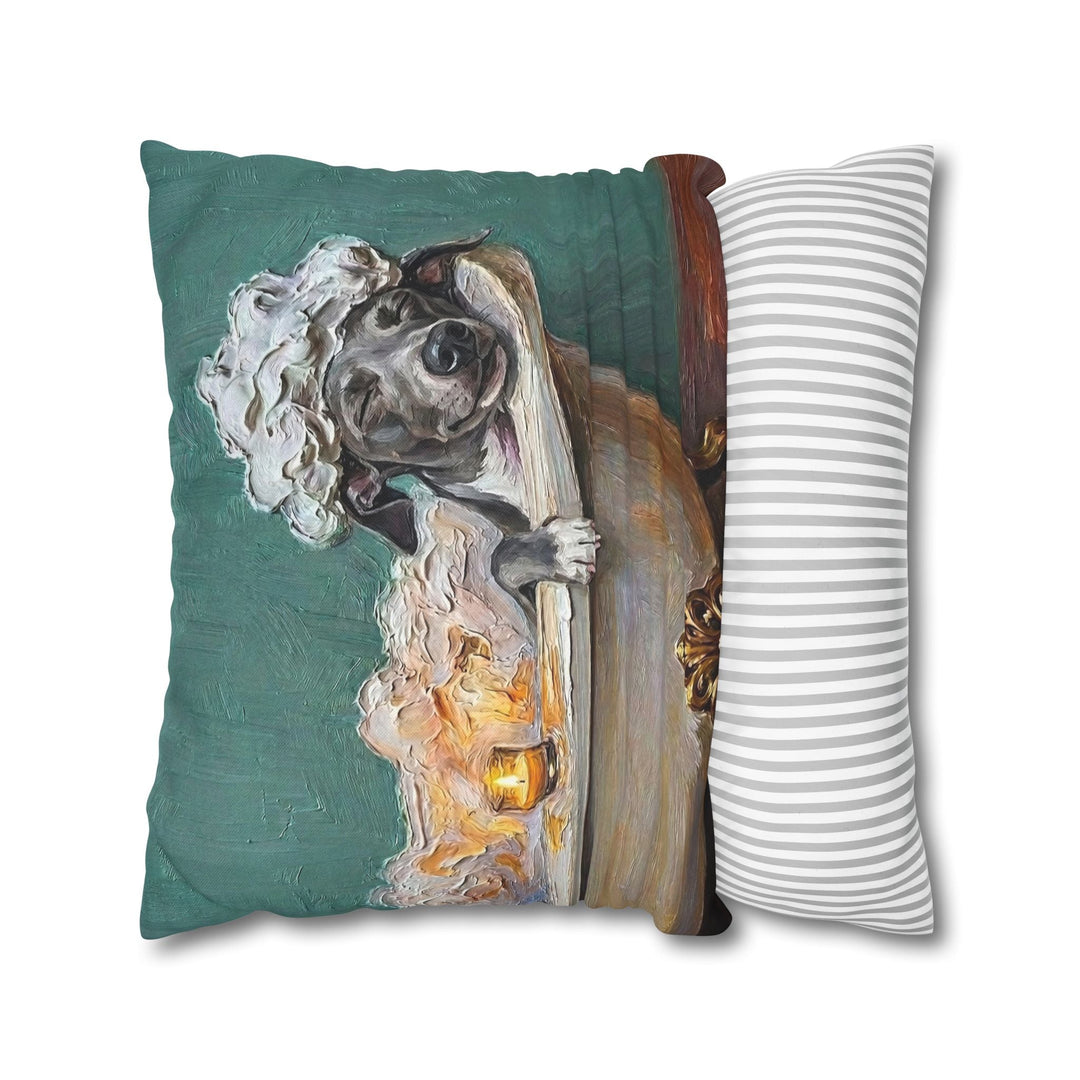 "Spa Day" - Italian Greyhound Pillow Cover - Dog Lover Home Decor