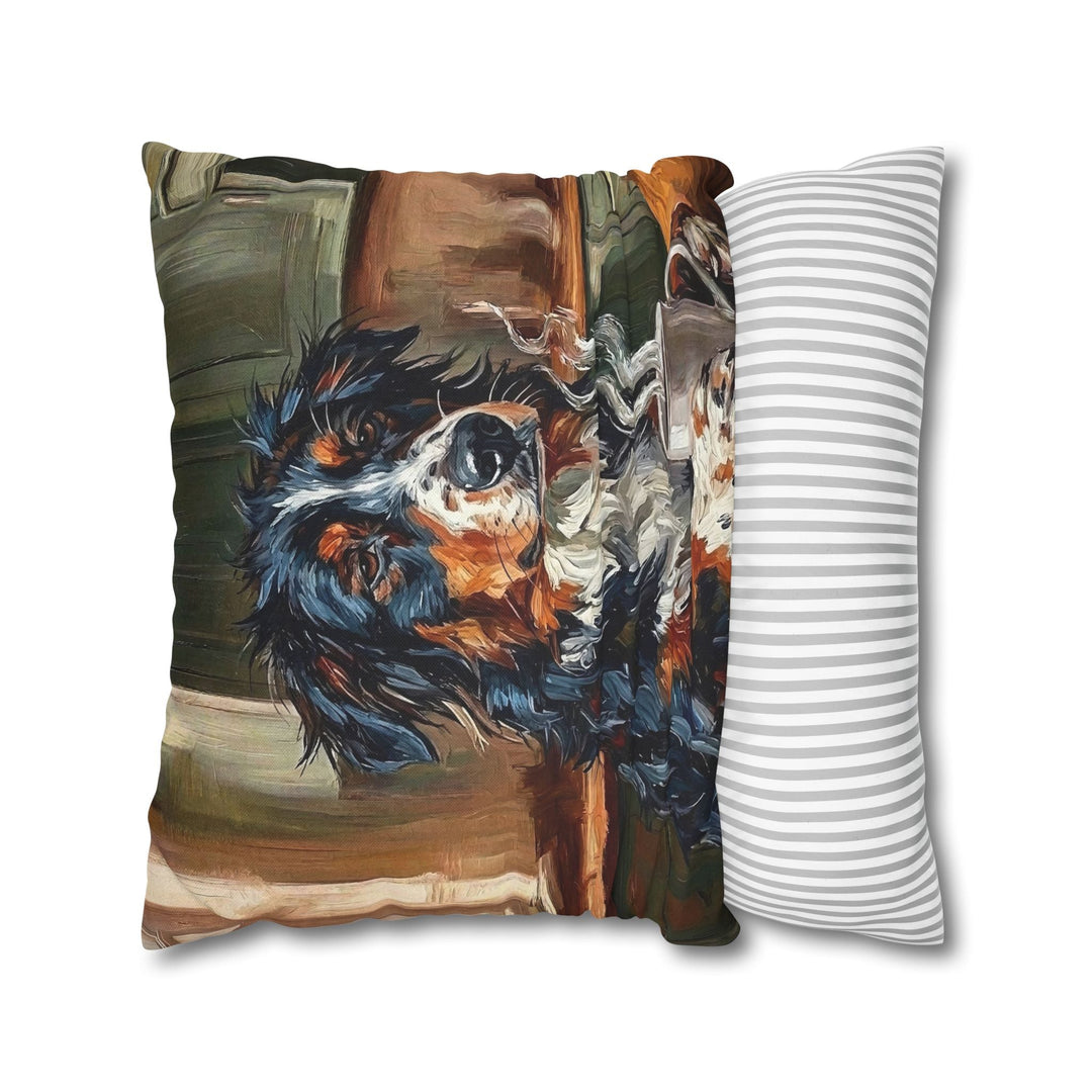 "Before Coffee" - Australian Shepherd Throw Pillow - Dog Lover Home Decor