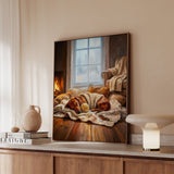 "Calm Memories" - Dachshund Vertical Framed Canvas - Dog Lover Wall Art
