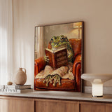 "Survive Adulthood" - Frog Vertical Framed Canvas - Spirit Animal Wall Art