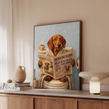 "Morning Business" - Dachshund Vertical Framed Canvas - Dog Lover Wall Art