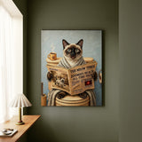 "Morning Business" - Colorpoint Vertical Canvas - Cat Lover Wall Art