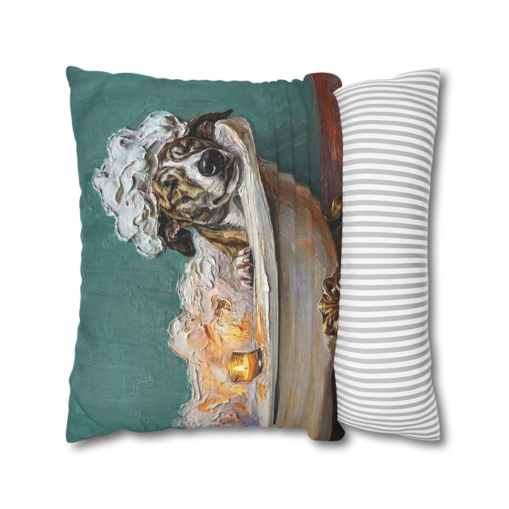 "Spa Day" - Greyhound Pillow Cover - Dog Lover Home Decor