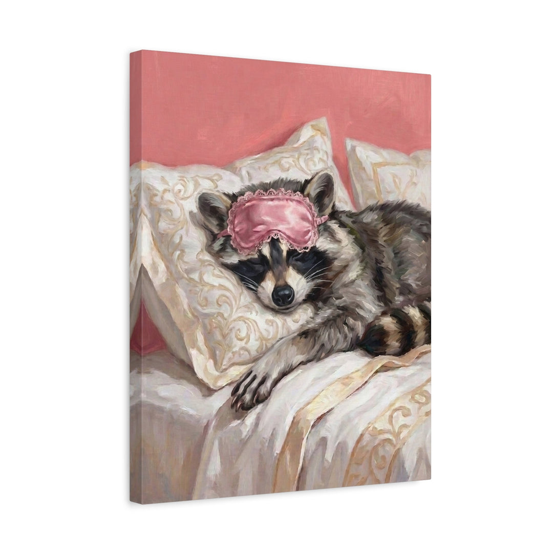 "Beauty Sleep" - Raccoon Vertical Canvas - Spirit Animal Wall Art