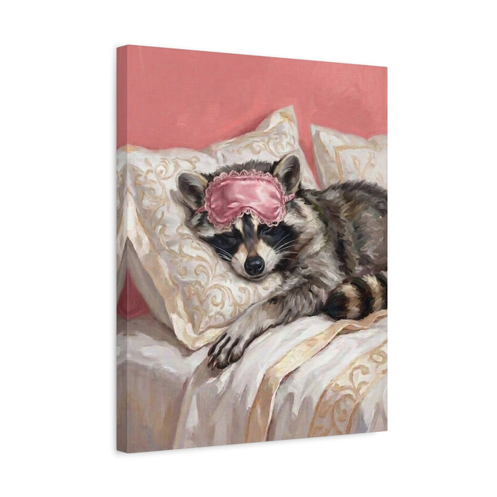 "Beauty Sleep" - Raccoon Vertical Canvas - Spirit Animal Wall Art