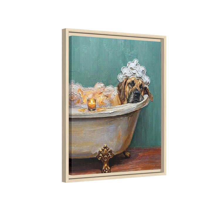 "Spa Day" - Great Dane Vertical Framed Canvas - Dog Lover Wall Art