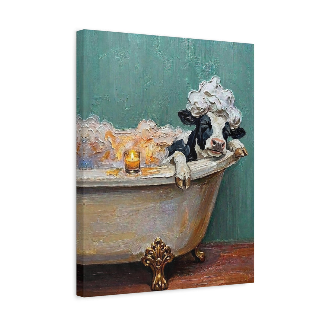 "Bubble Time" - Cow Vertical Canvas - Spirit Animal Wall Art