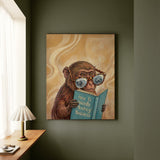 "Monkey Business" - Monkey Vertical Canvas - Animal Book Humor Wall Art