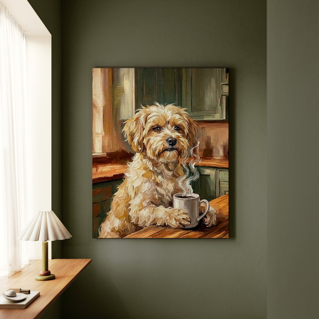 Havanese Before Coffee Canvas