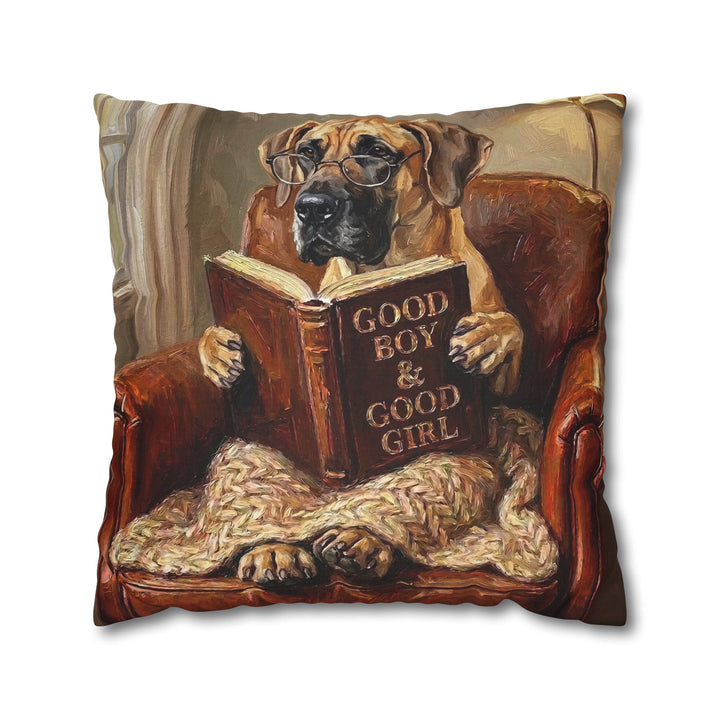"Evening Read" - Great Dane Throw Pillow - Dog Lover Home Decor