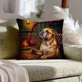 "Wine & Woof" - English Bulldog Pillow Cover - Dog Lover Home Decor