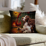 "Wine & Woof" - English Springer Pillow Cover - Dog Lover Home Decor
