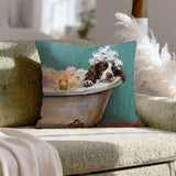 "Spa Day" - English Springer Spaniel Pillow Cover - Dog Lover Wall Art Home Decor