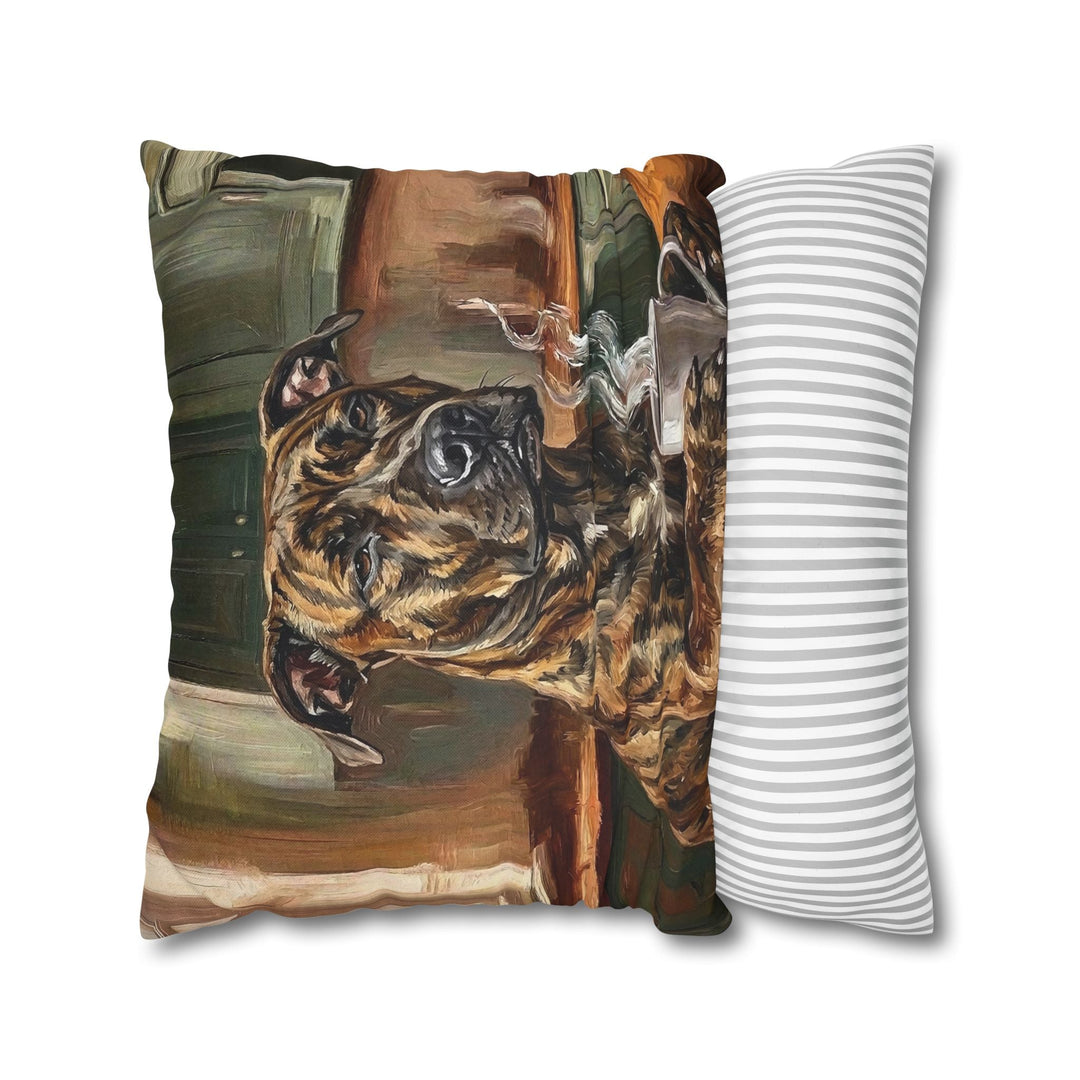 "Before Coffee" - Pit Bull Throw Pillow - Dog Lover Home Decor
