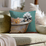 "Spa Day" - Schnauzer Pillow Cover - Dog Lover Home Decor