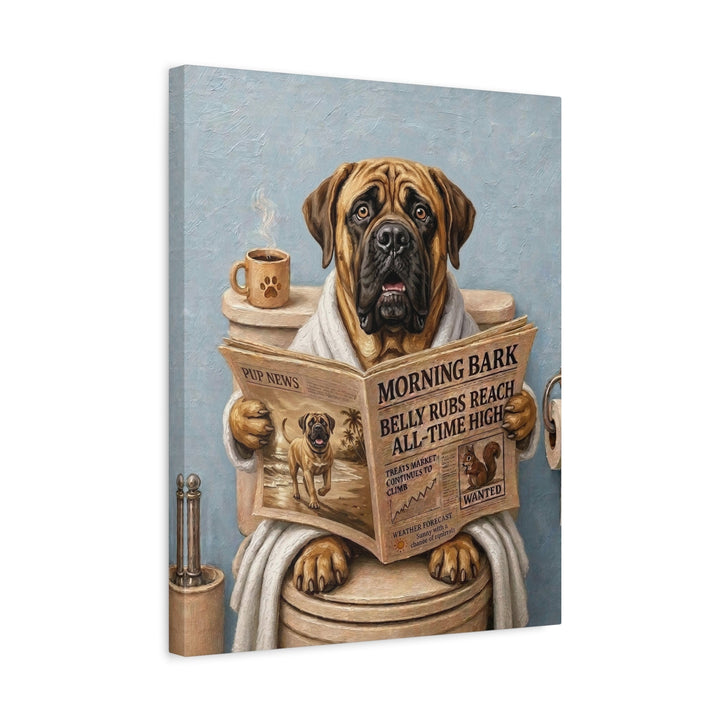 "Morning Business" - Mastiff Vertical Canvas - Dog Lover Wall Art