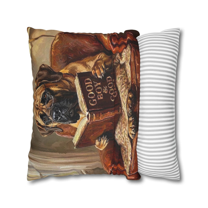 "Evening Read" - Mastiff Pillow Cover - Dog Lover Home Decor