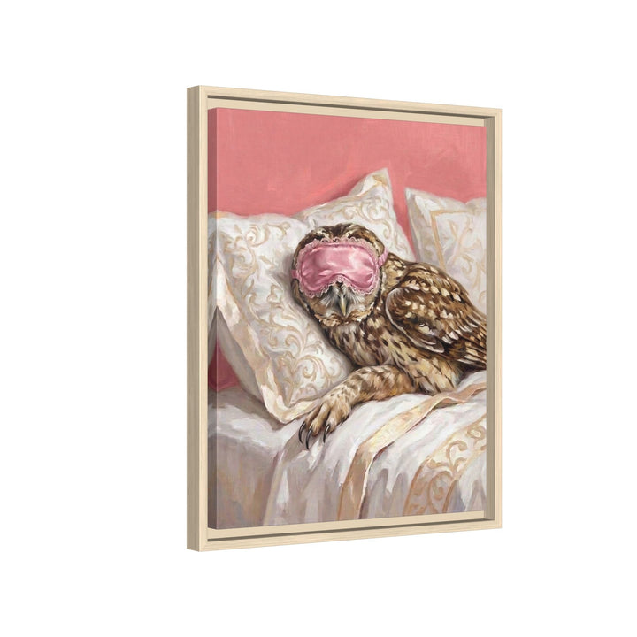"Beauty Sleep" - Owl Vertical Framed Canvas - Spirit Animal Wall Art