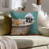 "Spa Day" - French Bulldog Pillow Cover - Dog Lover Wall Art Home Decor