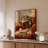 "Survive Adulthood" - Frog Vertical Framed Canvas - Spirit Animal Wall Art