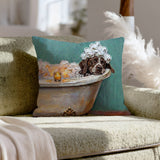 "Spa Day" - German Shorthaired Pointer Throw Pillow - Dog Lover Wall Art Home Decor
