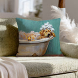 "Spa Day" - Golden Retriever Pillow Cover - Dog Lover Wall Art Home Decor