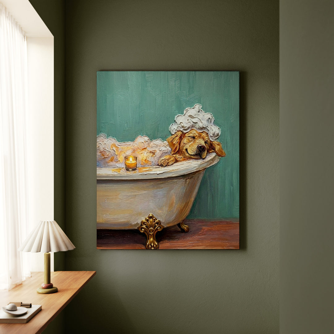 Golden Retriever Spa Day Canvas