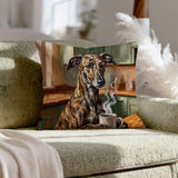 "Before Coffee" - Greyhound Pillow Cover - Dog Lover Home Decor