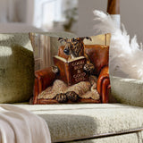"Evening Read" - Greyhound Throw Pillow - Dog Lover Home Decor